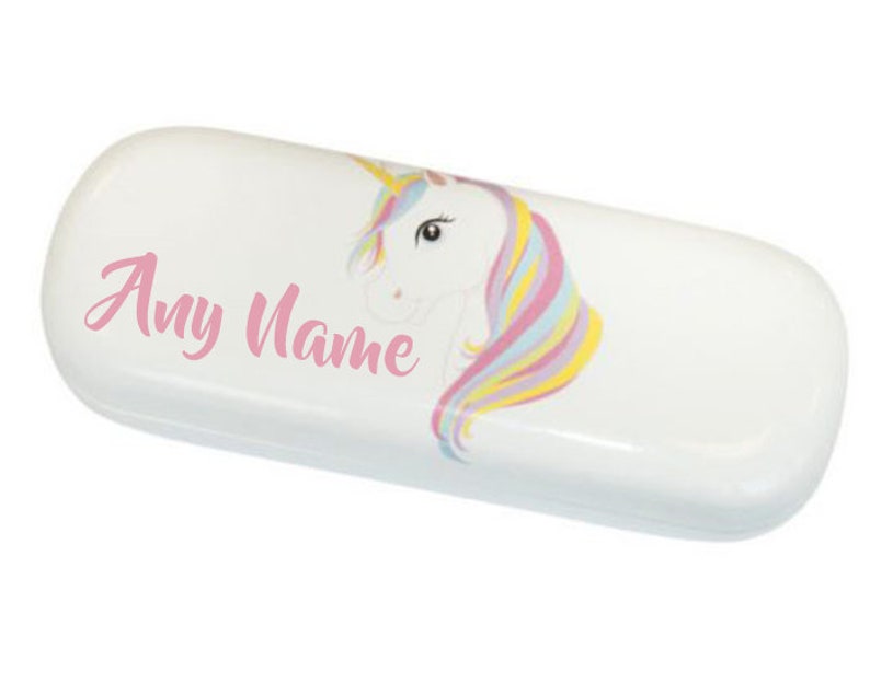 Personalised Any Name Unicorn Glasses Case 画像 1