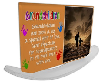 Rectangle Personalised Grandchildren Are Such A Joy Rock Slate Photo Frame 