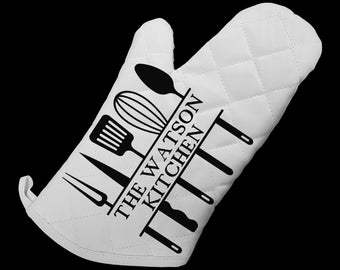 Personalised The Family Kitchen Novelty Padded Oven Glove