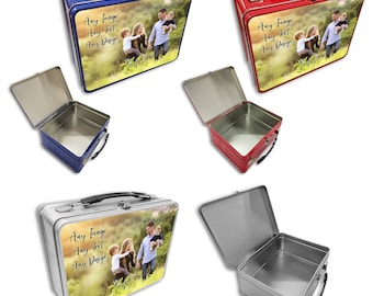 Personalised (Any Image/Text) Metal Tin Lunch Box - Variation
