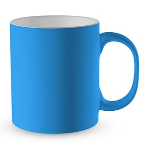 Personalised Any Text/Image Satin Coated Coloured Premium Novelty Gift Mug Colour Variation Light Blue
