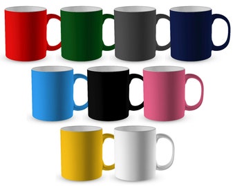 Personalised Any Text/Image Satin Coated Coloured Premium Novelty Gift Mug (Colour Variation)