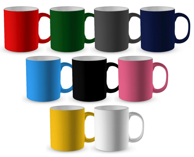 Personalised Any Text/Image Satin Coated Coloured Premium Novelty Gift Mug Colour Variation zdjęcie 1