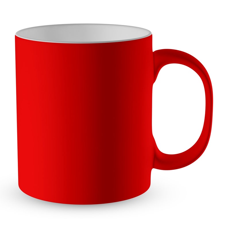 Personalised Any Text/Image Satin Coated Coloured Premium Novelty Gift Mug Colour Variation Czerwony