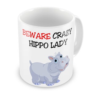 Gift Base Tazza In Ceramica 10oz 'Beware Crazy Coniglio Lady' – Design Stampa Su Due Lati, Lavabile In Lavastoviglie E Microonde
