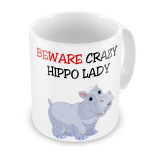 Gift Base Tazza In Ceramica 10oz 'Beware Crazy Coniglio Lady' – Design Stampa Su Due Lati, Lavabile In Lavastoviglie E Microonde