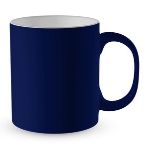 Personalised Any Text/Image Satin Coated Coloured Premium Novelty Gift Mug Colour Variation Dark Blue