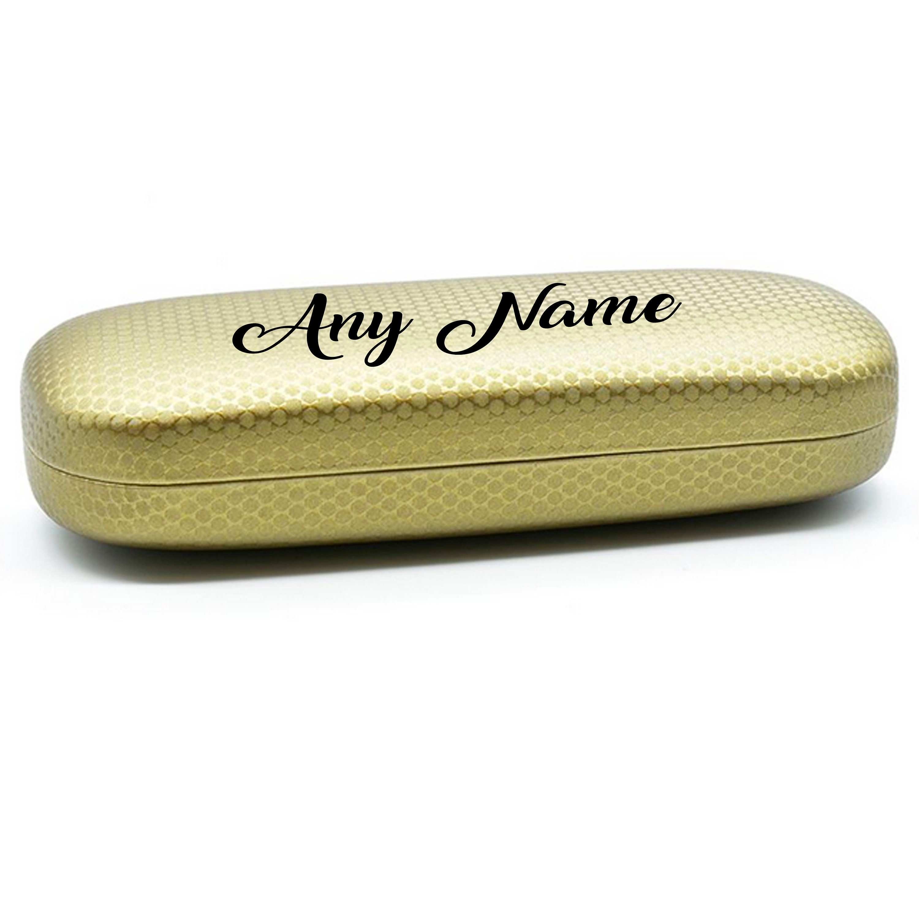 Personalised Any Name Honeycomb Effect Glasses Case - (Henry Coffee/Bronze)