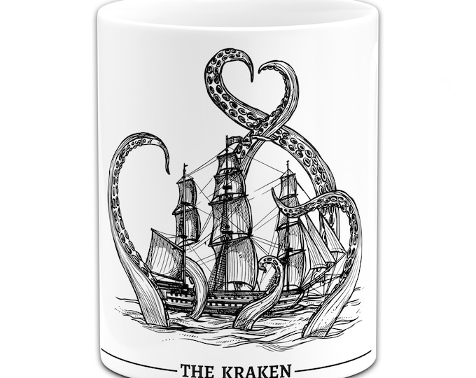 The Kraken Vintage Style Ceramic Pencil Holder / Caddy / Pot