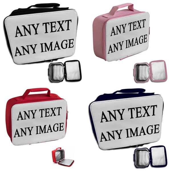 Personalised Any Image or Text Insulated Lunch Bag - Various Colours