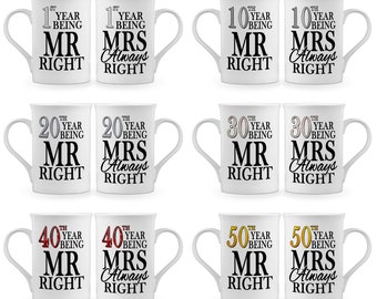 Mr Right and Mrs Always Right Wedding Can Cooler Set Mr Right and Mrs Always Right Wedding Can Cooler Set