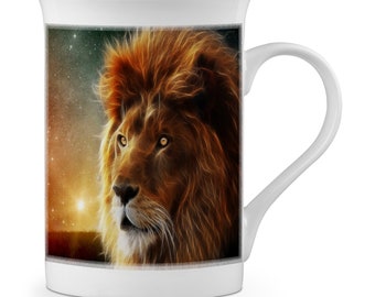 Beautiful Lion Lovely Novelty Gift Fine Bone China Mug