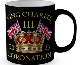 King Charles III 2023 Coronation Satin Coated Coloured Premium Novelty Gift Mug (Colour Variation)