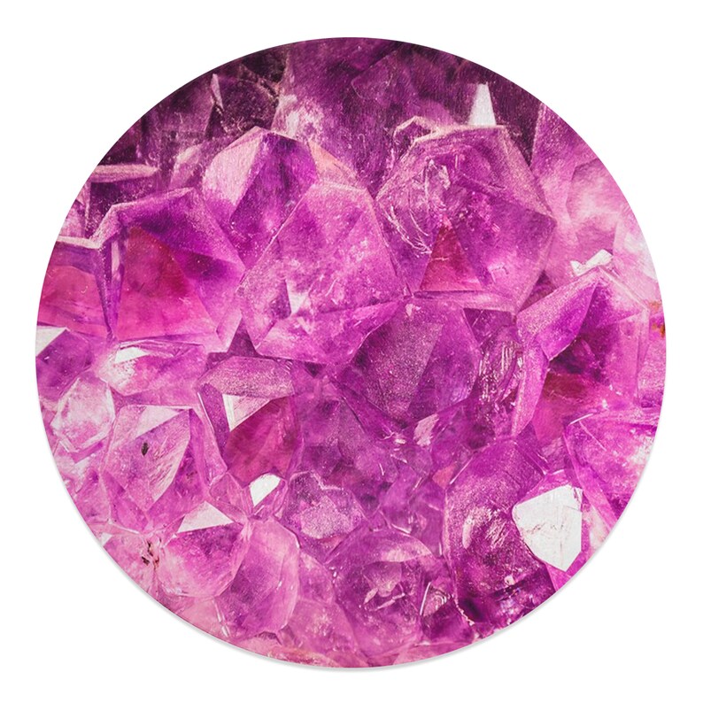 30cm Round Amethyst Violet Quartz Gem Stones Tempered Glass Etsy UK