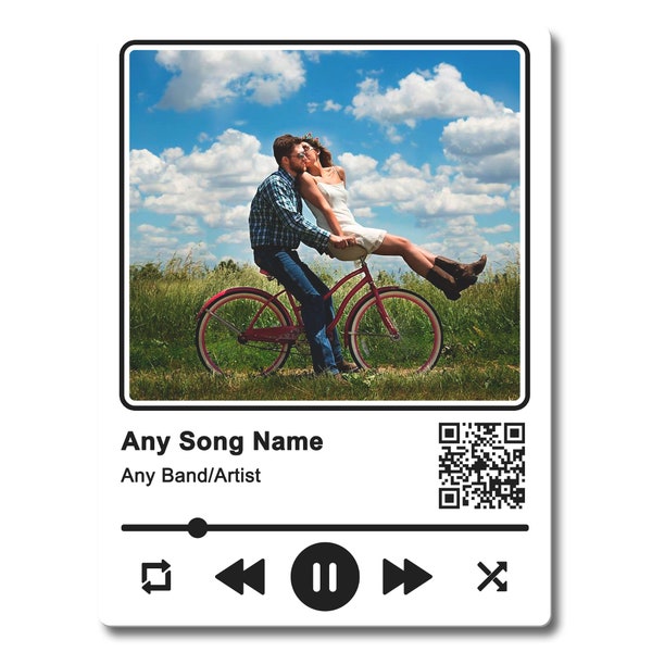 Personalised Song & Album Music Keepsake (QR Code) Wall Mounted Aluminium Photo Print HD Panel - 400mm x 300mm - Matte