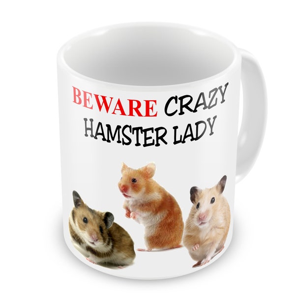 Beware Crazy Hamster Lady Funny Novelty Gift Mug - Variation