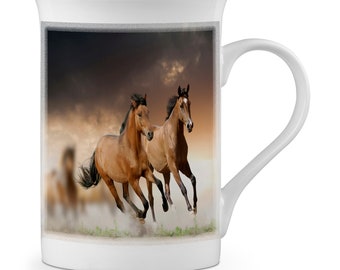 Beautiful Horses Lovely Novelty Gift Fine Bone China Mug