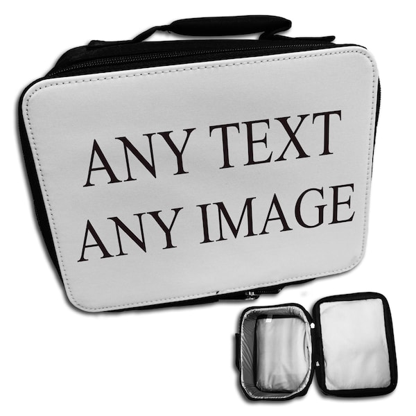 Personalised Any Image or Text Insulated Lunch Bag - Black