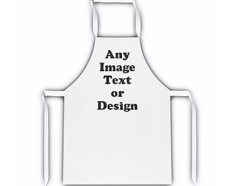 Personalised Any Image, Text or Design White Adult Apron