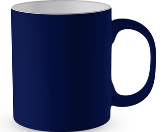Personalised Any Text/Image Satin Coated Coloured Premium Novelty Gift Mug - Dark Blue