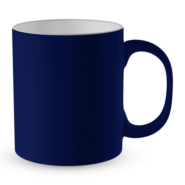 Personalised Any Text/Image Satin Coated Coloured Premium Novelty Gift Mug - Dark Blue
