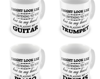 In My Head I'm Playing My (Various Intruments) Funny Novelty Gift Mug