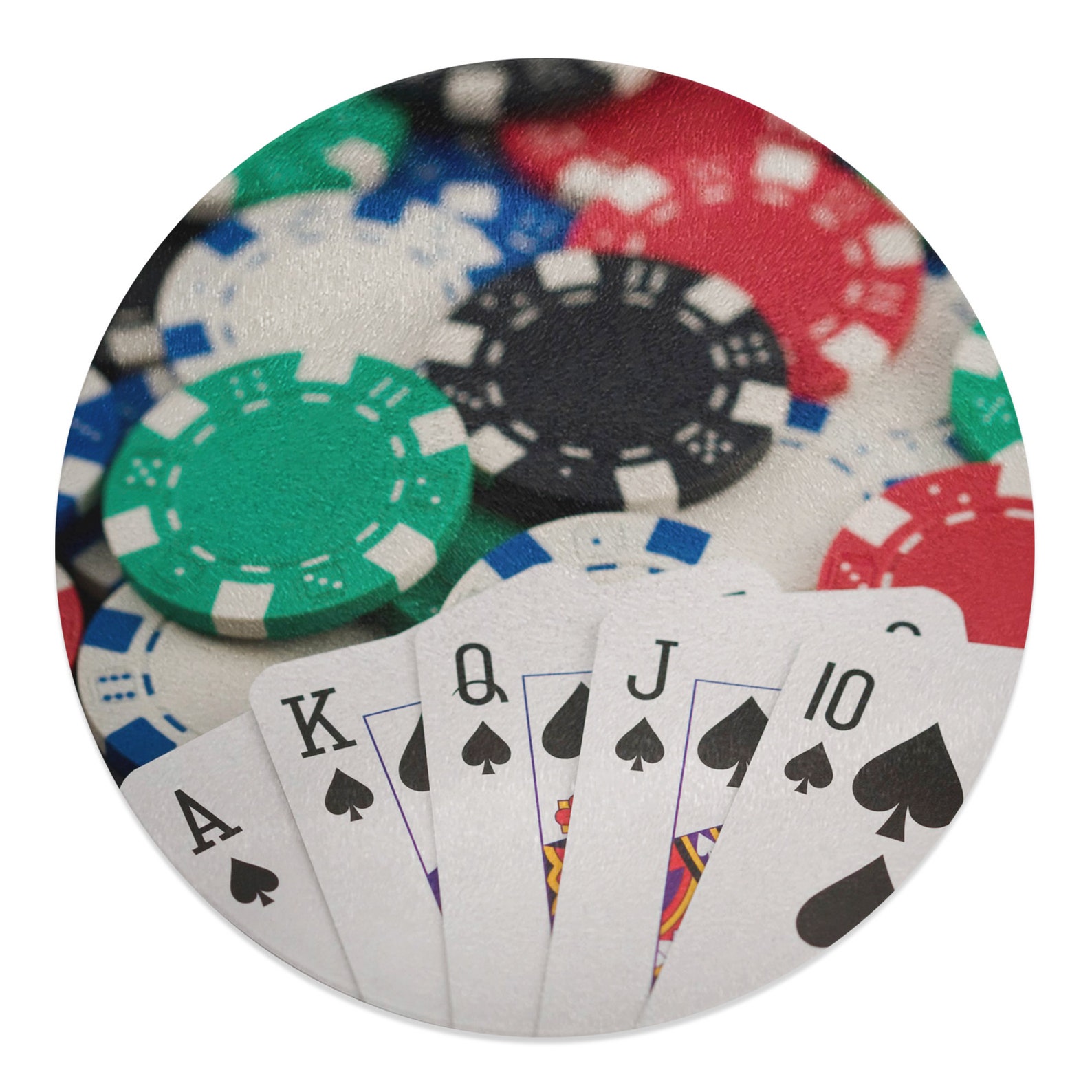 30cm Round Poker Chips & Royal Flush Novelty Tempered Glass Etsy