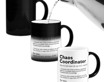 Chaos Coordinator Sarcastic Definition Novelty Heat Colour Changing Mug