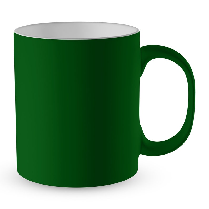 Personalised Any Text/Image Satin Coated Coloured Premium Novelty Gift Mug Colour Variation Zielony