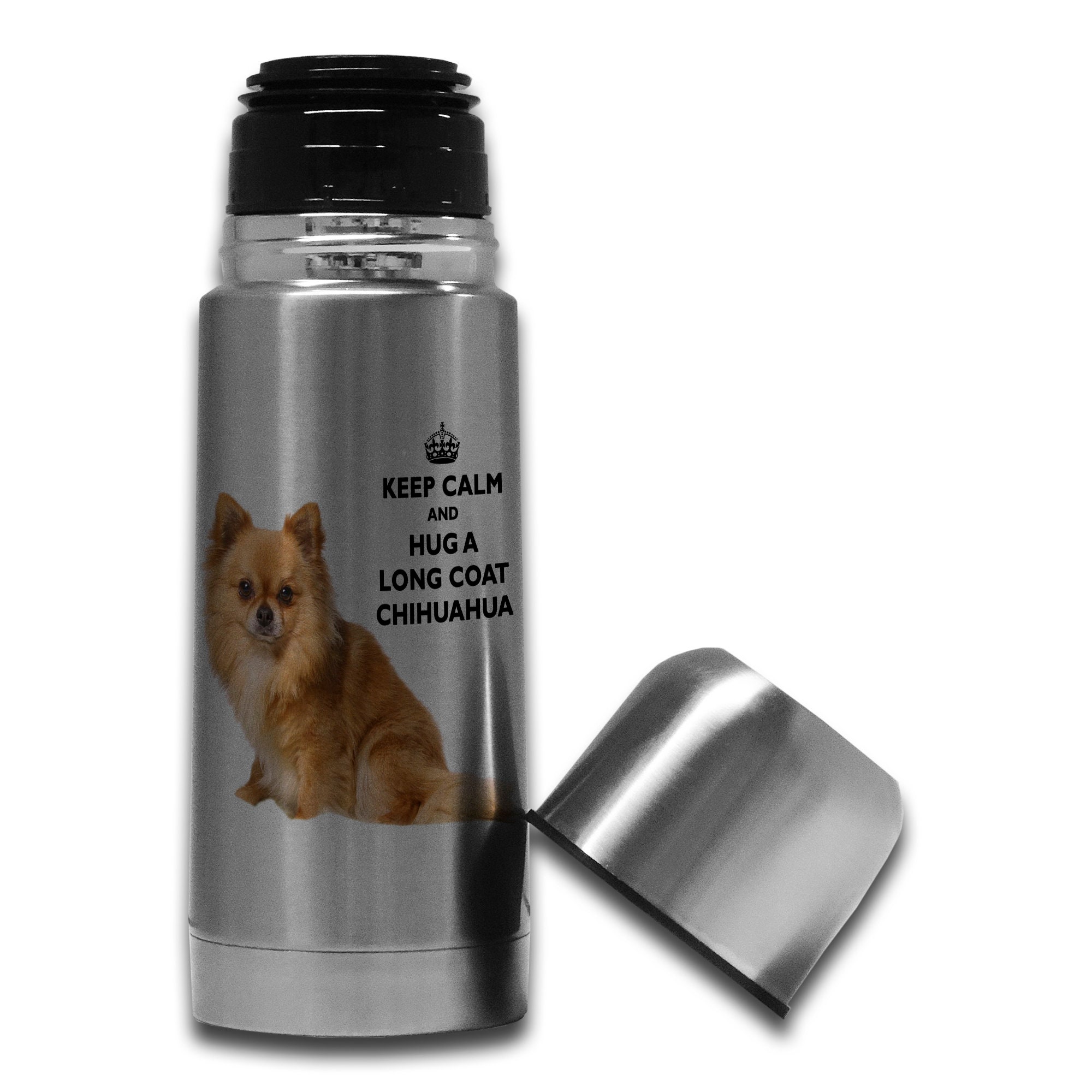 Keep Calm & Hug the Dog Water Bottle with Lid
