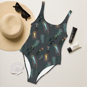 Glowing Jellyfish 1b One-Piece Swimsuit