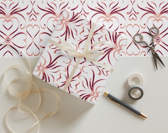Hearts 6 Wrapping paper sheets