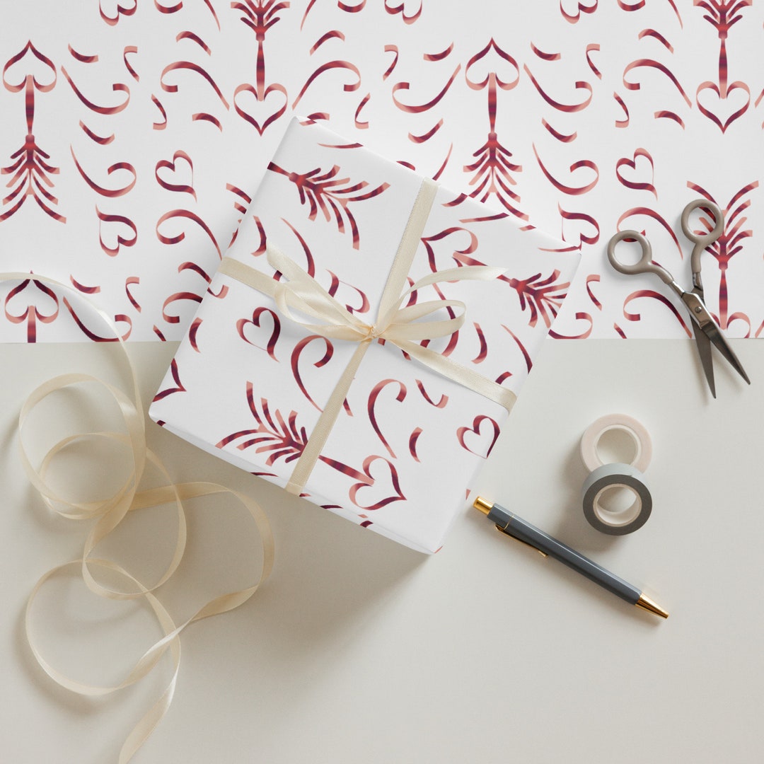Hearts 5 Wrapping Paper Sheets - Etsy