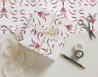 Hearts 5 Wrapping paper sheets