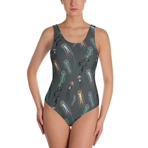 Glowing Jellyfish 1b One-Piece Swimsuit
