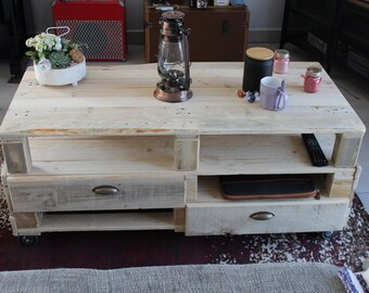 Palette Coffee Table with 4 drawers on three levels