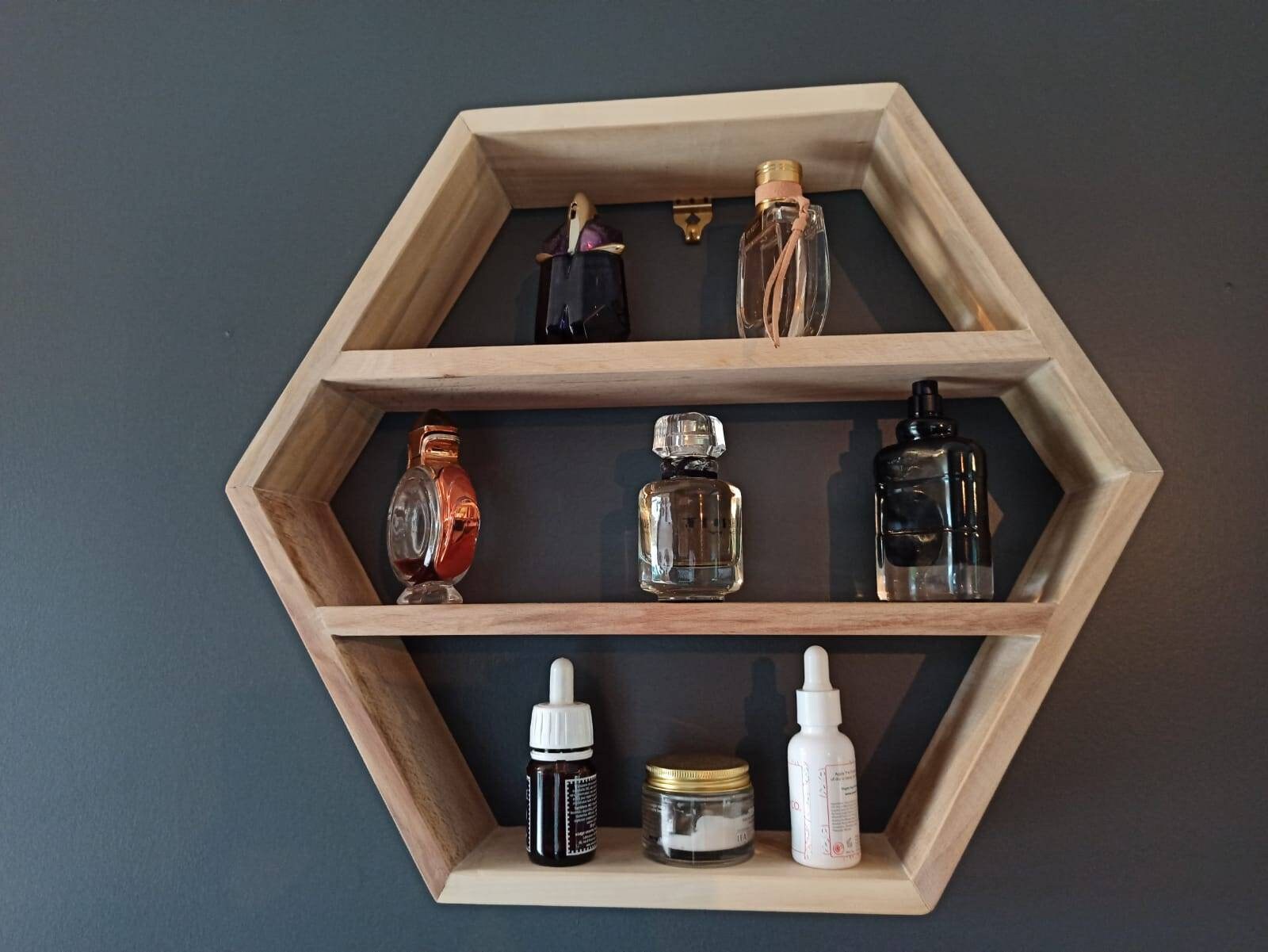 Grand Étagère Hexagonale - 2 Niveaux