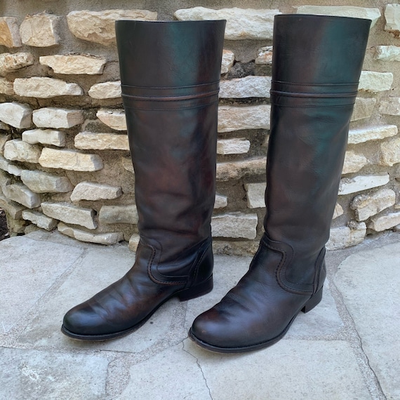FRYE Melissa Trapunto Seam Tall Leather Riding Boo