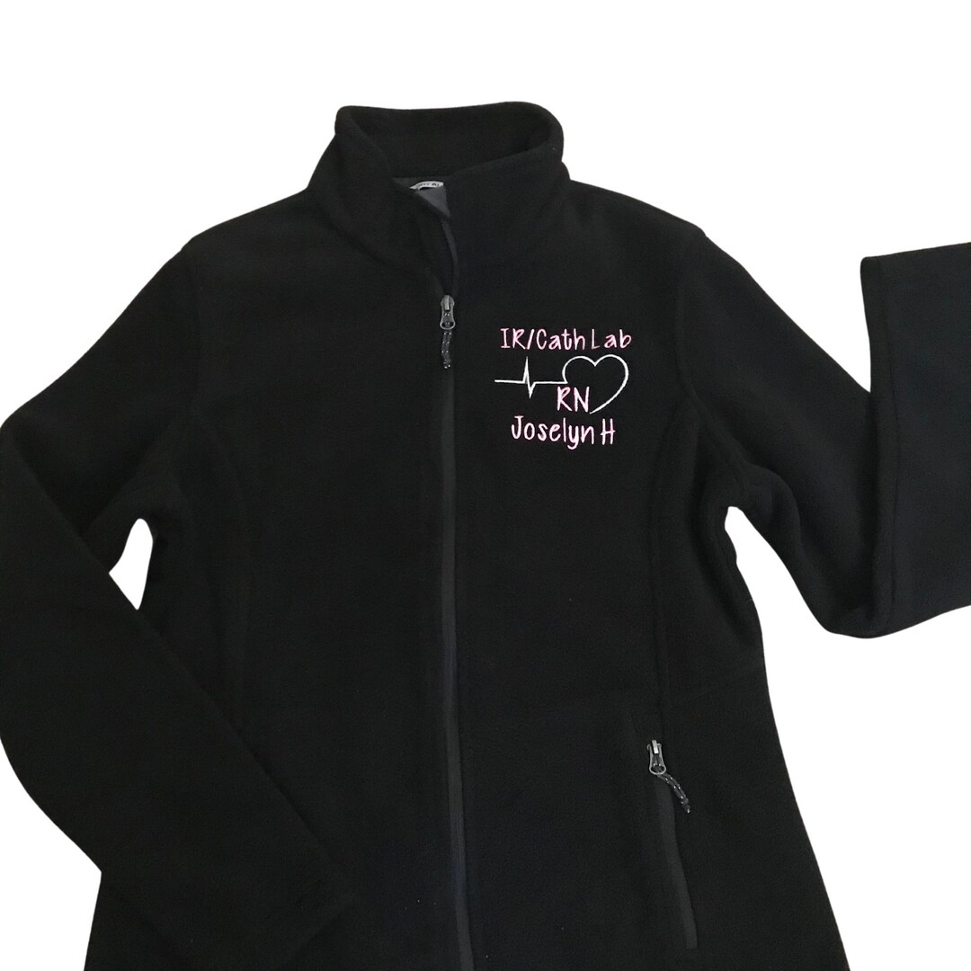 IR Cath Lab Jacket. Heartbeat Fleece Jacket, RN Jacket, MA, Heart