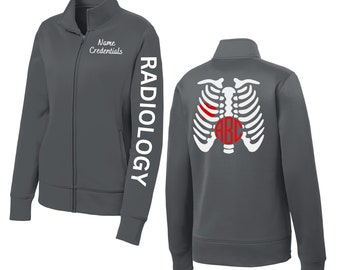 Radiology jacket. Radiologist. Rib cage. Polyester Fleece. Nursing Jacket. Sport Jacket.