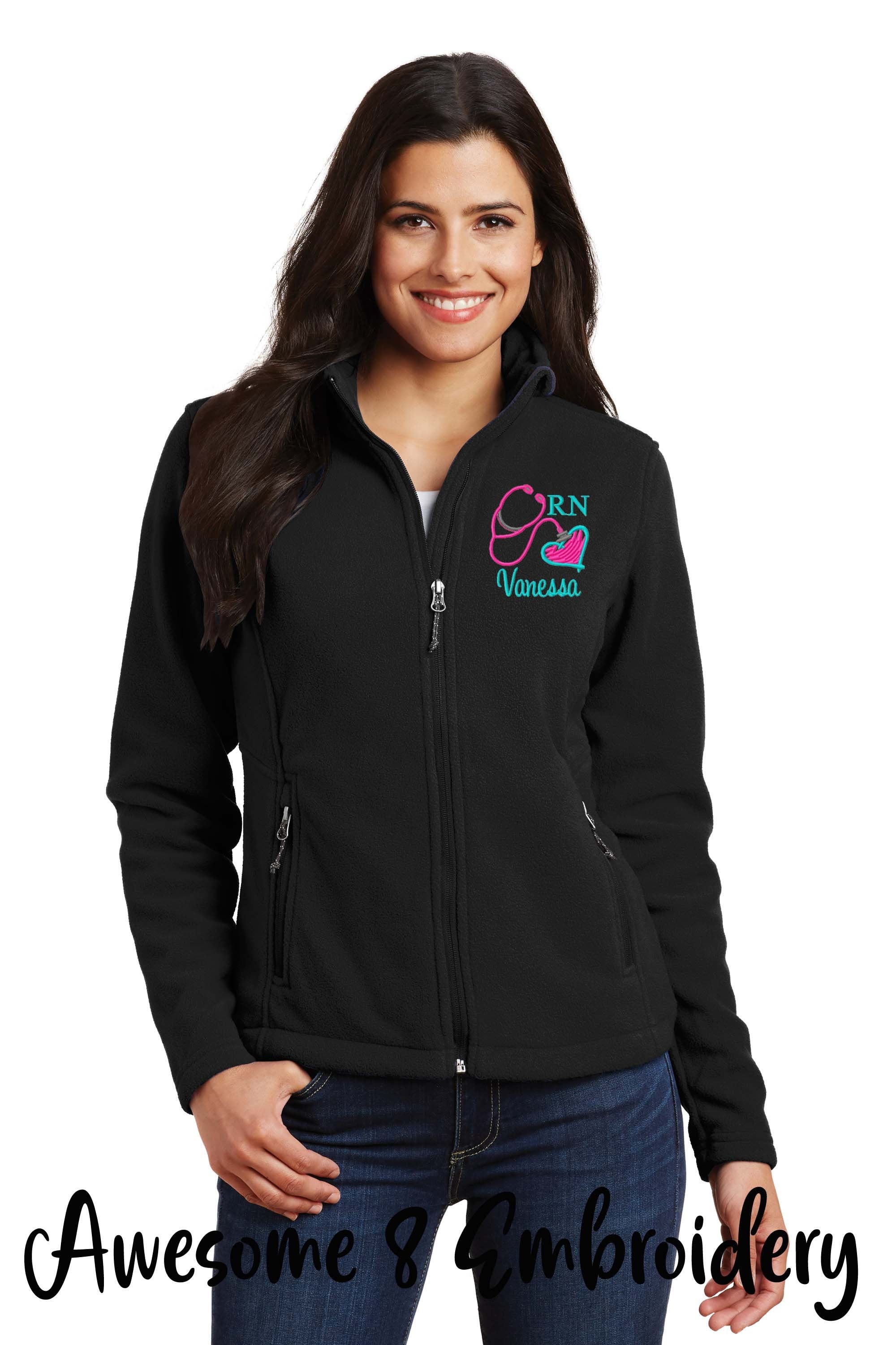 LPN MA RN Fleece Nursing Jacket Nursing Student Gift Etsy