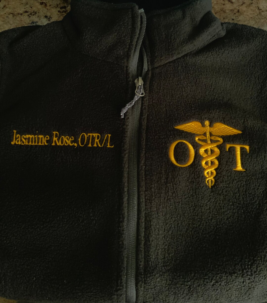 Occupational Therapist Caduceus Jacket. OT Jacket. Fleece Jacket