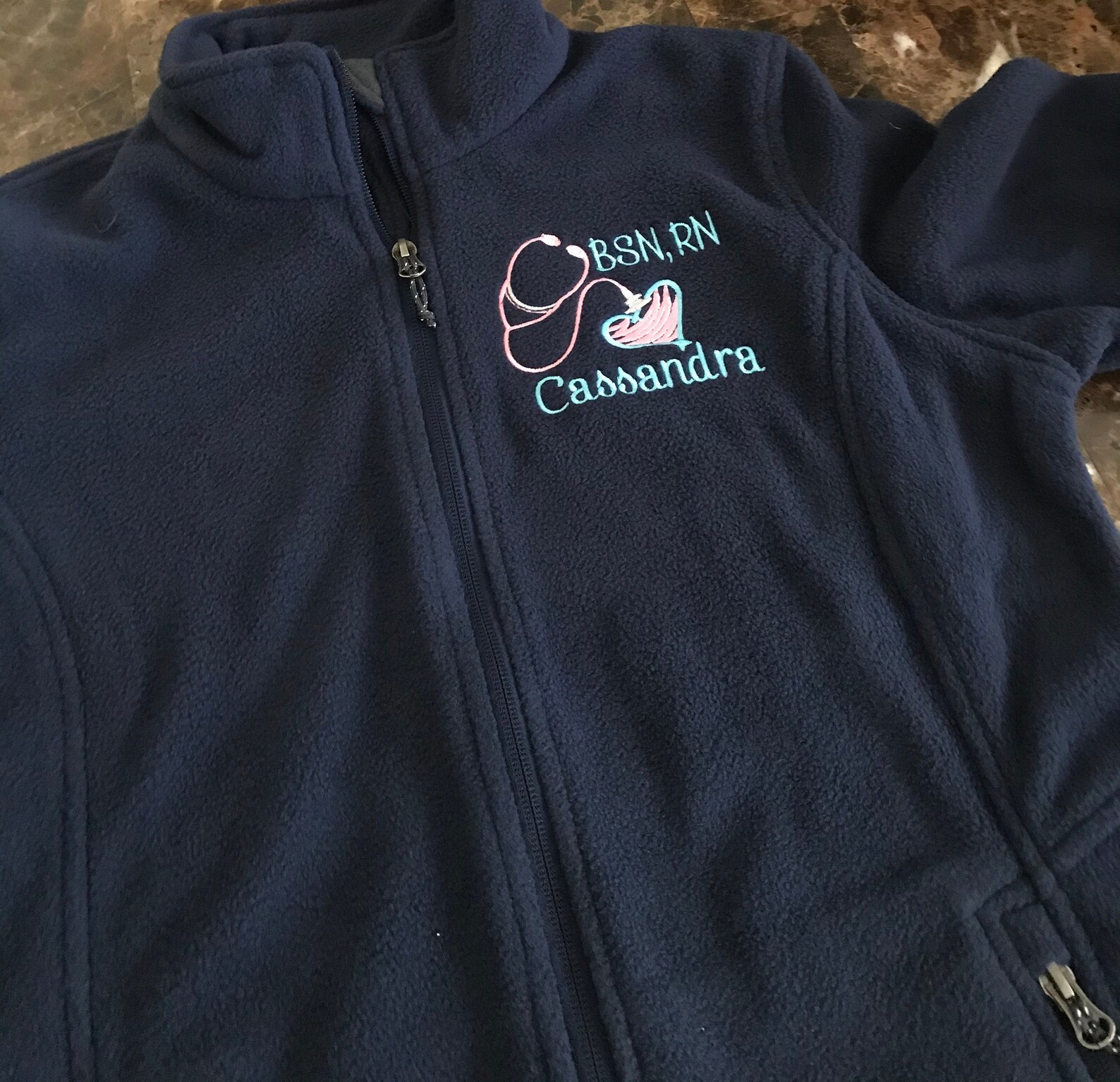 BSN RN Fleece Nursing Jacket Nursing Student Jacket Zip up Etsy