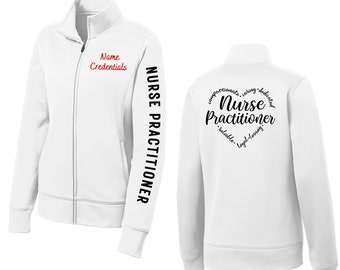 Nurse Practitioner Jacket. RNP Jacket. Nurse. Polyester Fleece. White Jacket, Nursing Jacket. Sport Jacket.