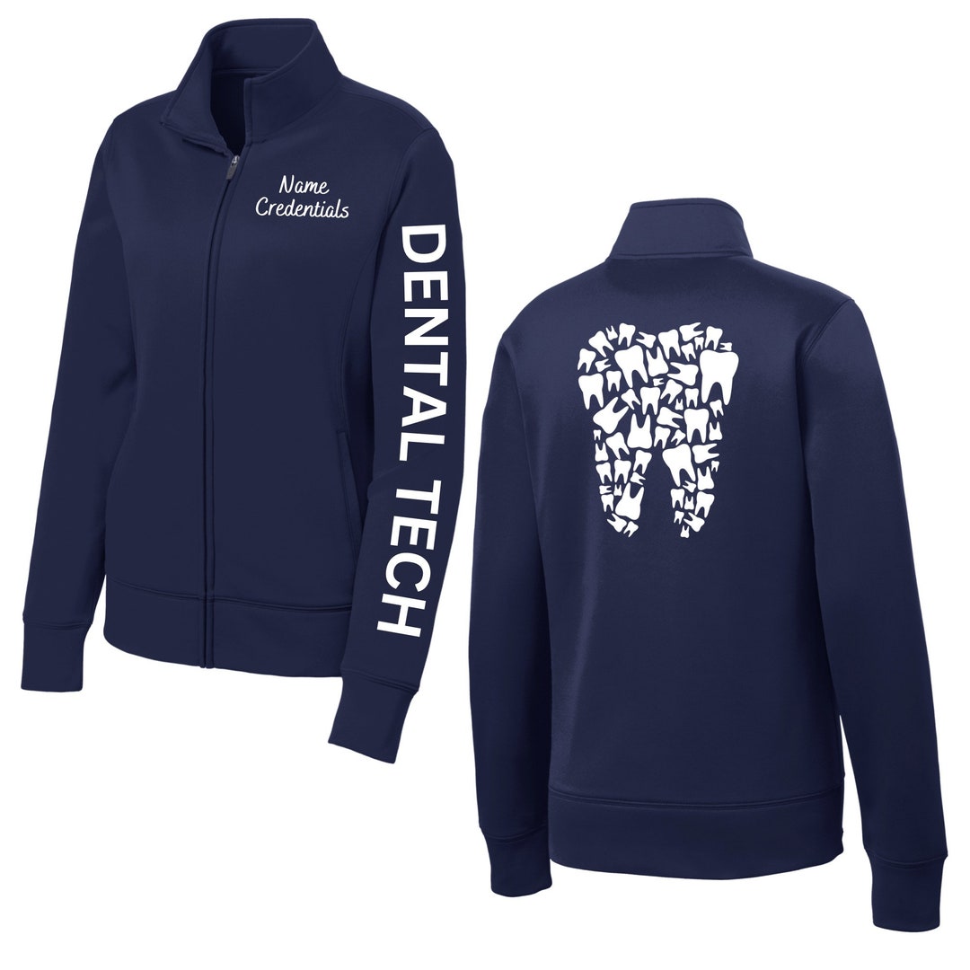 Dental Tech, Dentist, Dental Hygienist. Tooth. Polyester Fleece. White