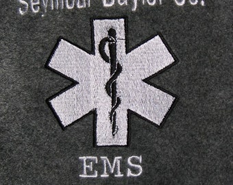 EMS Jacket, Christmas Gift, Zip Up Jacket, Pullover Fleece Jacket, Emergency Medical Jacket, Star of Life Jacket, Full zip fleece, paramedic