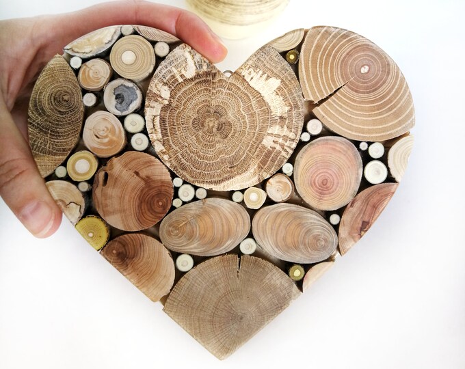 Small Mosaic Heart/ Reclaimed Wood Wall Art/ Wooden Heart Wall Etsy