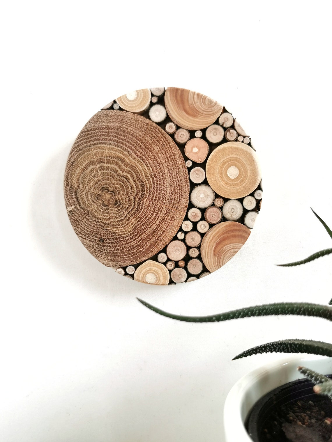 Small half moon wood wall art/ Celestial Boho home decor/ Etsy