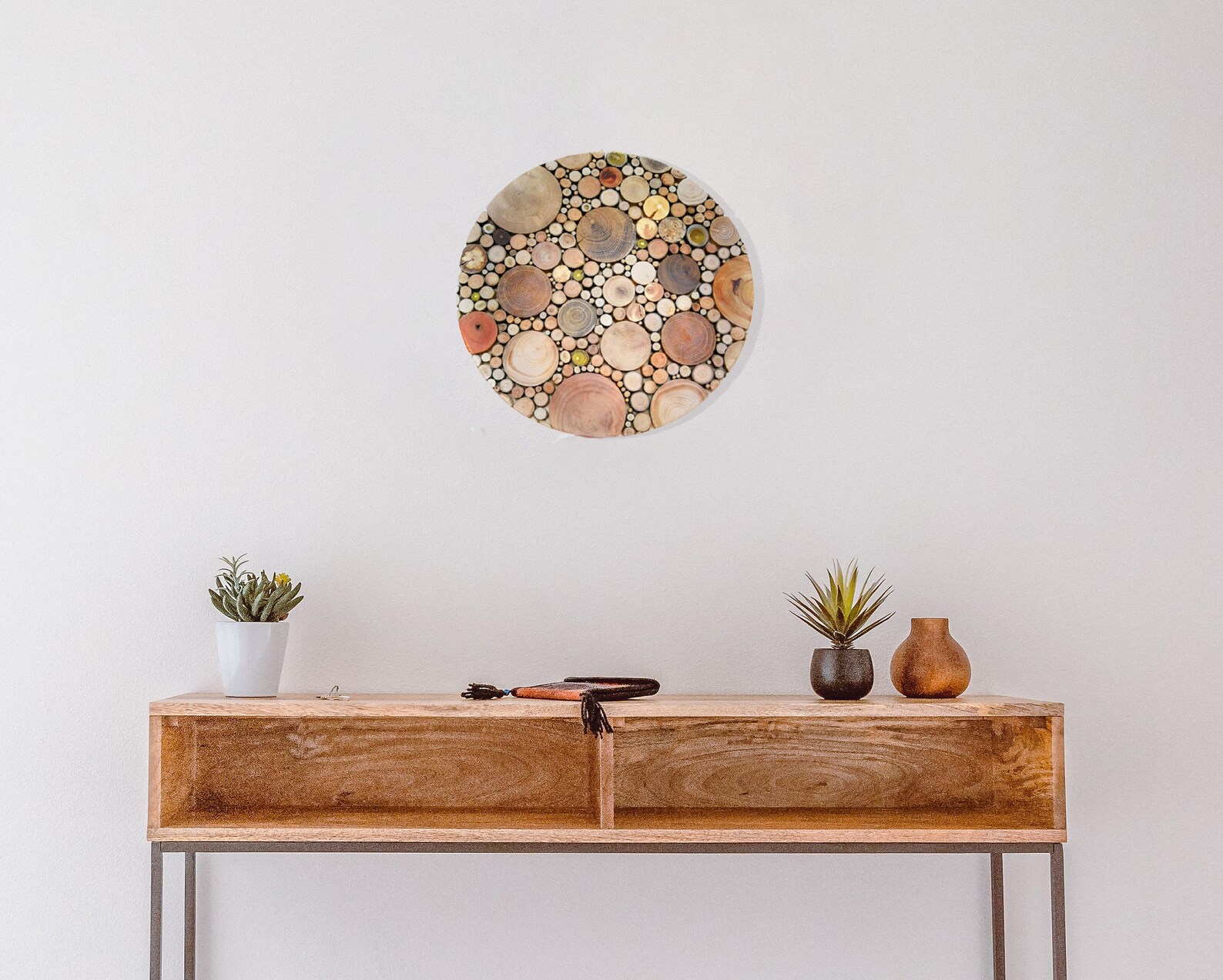 Round wood wall art/ Circle wood wall hanging/ Reclaimed wood Etsy