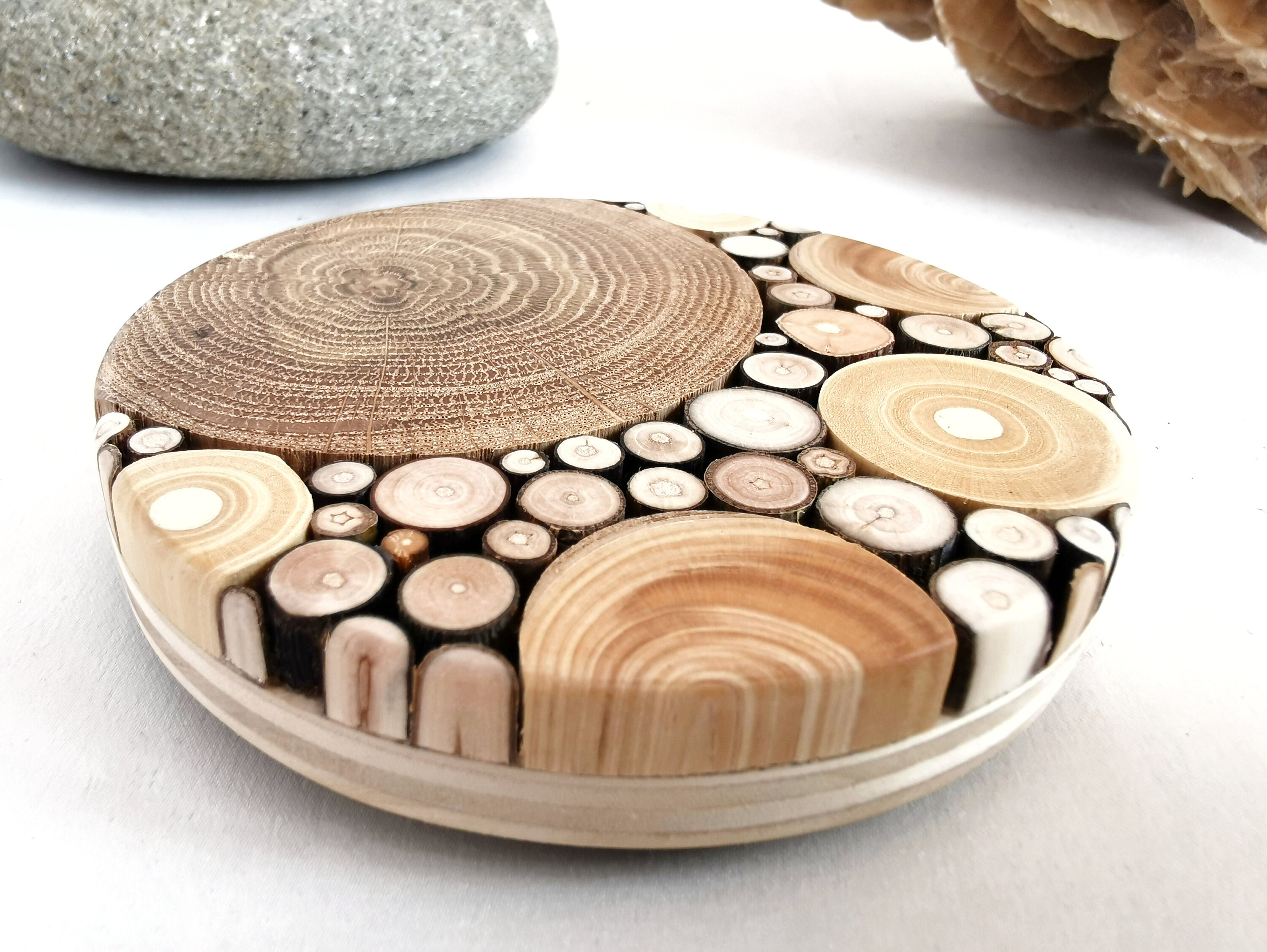 Small half moon wood wall art/ Celestial Boho home decor/ Etsy